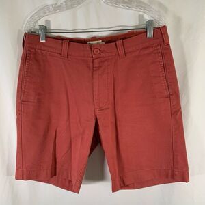 J. Crew Shorts Men's 33 Solid Red Chino Denim Pockets 100% Cotton Button Zip